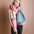 Winter Color‑Block Faux Mohair Scarf – Soft, Vibrant & Animal‑Friendly