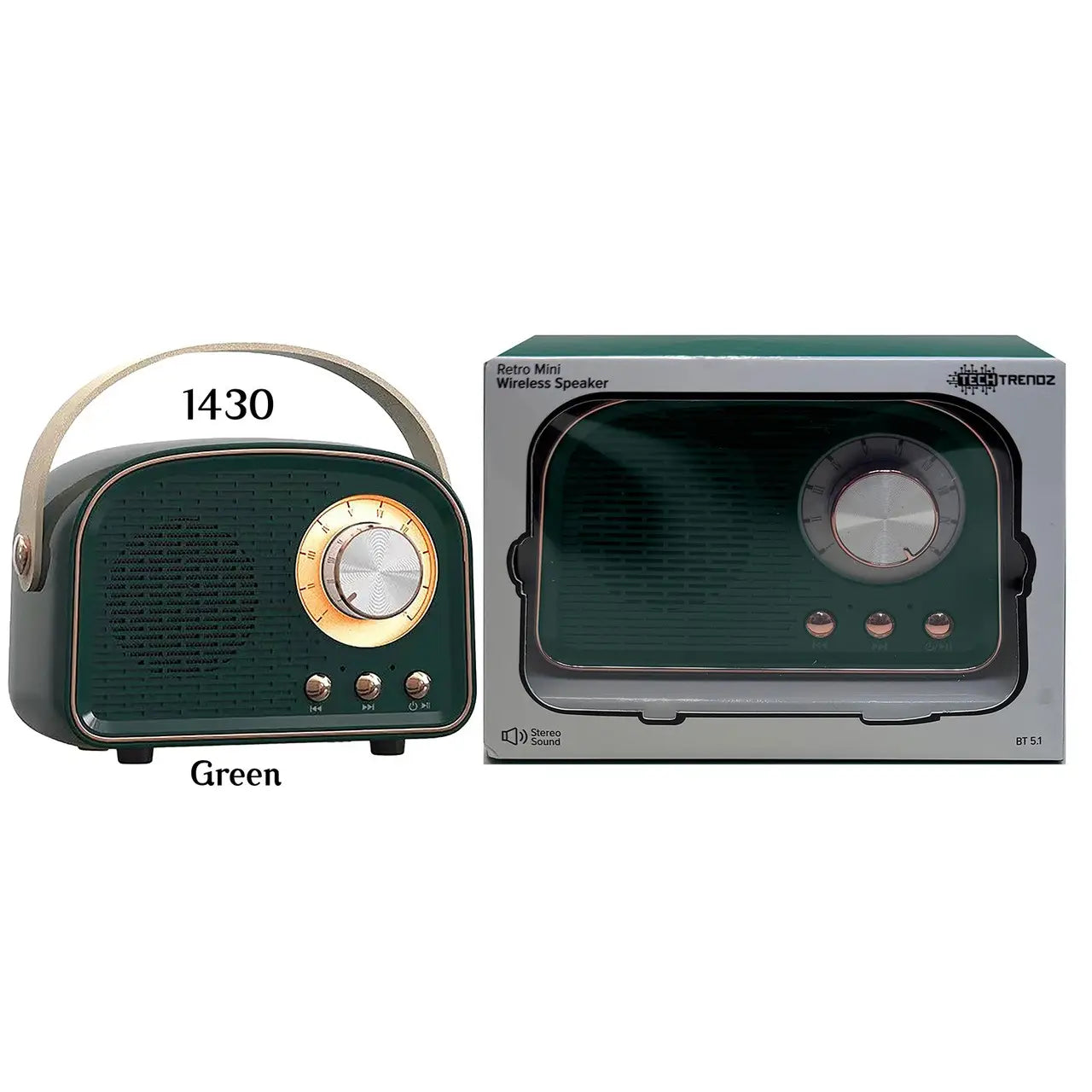 Retro Bluetooth Speaker – Long Battery Life, Stereo Sound, Vintage Design